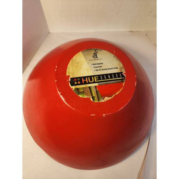 LARGE Island Natural Bamboo Salad Serving Bowl Red Bamboo Bowl - Picture 5 of 10